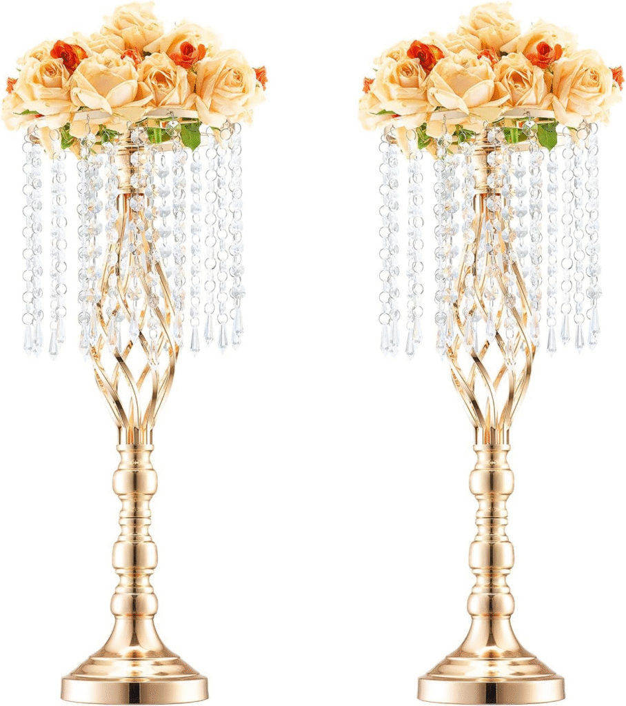 Metal Wedding Centerpiece Gold,Crystal