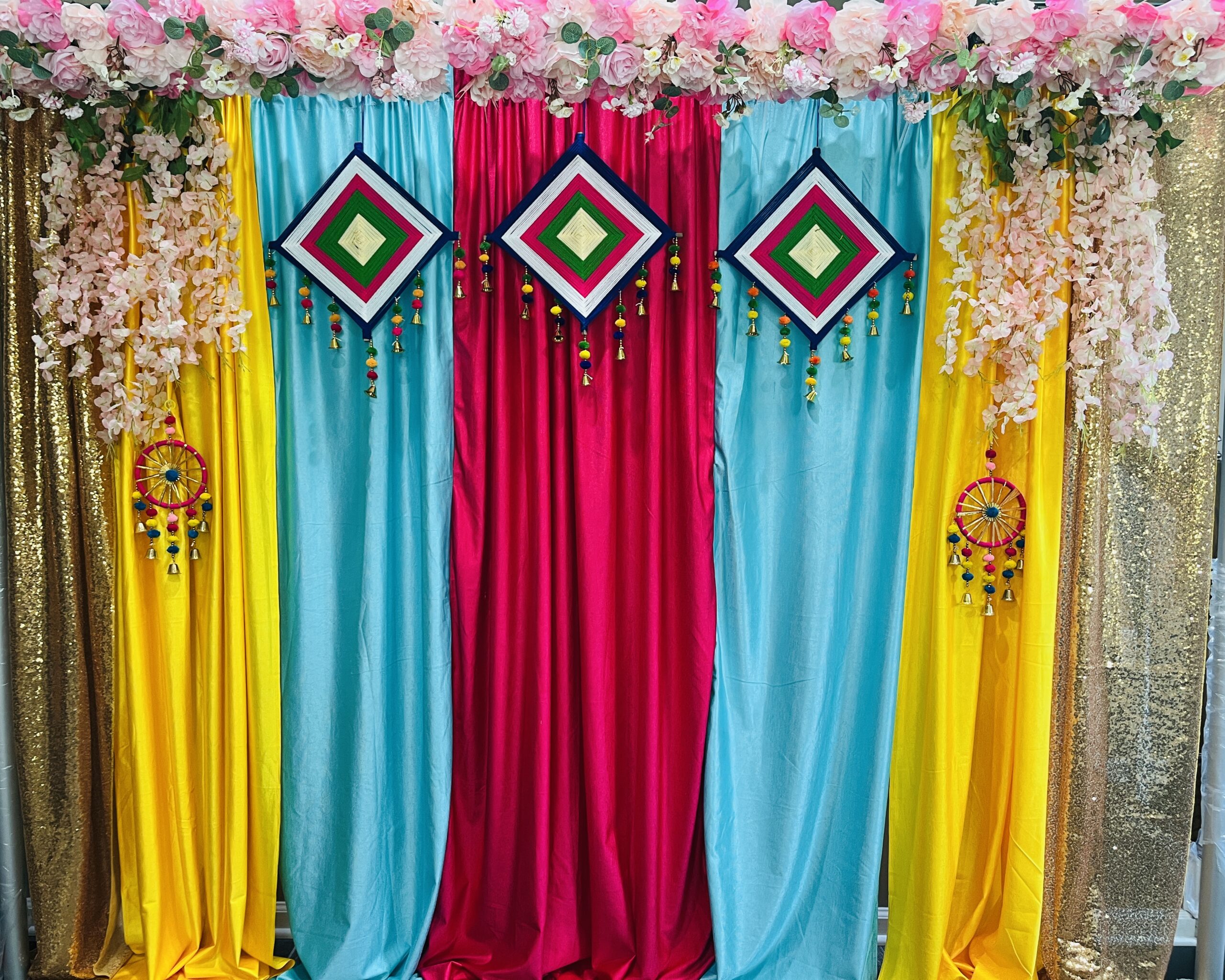 Housewarming, photo backdrop,mehndi,haldi decor, event rentals, decor rentals, Decor near me