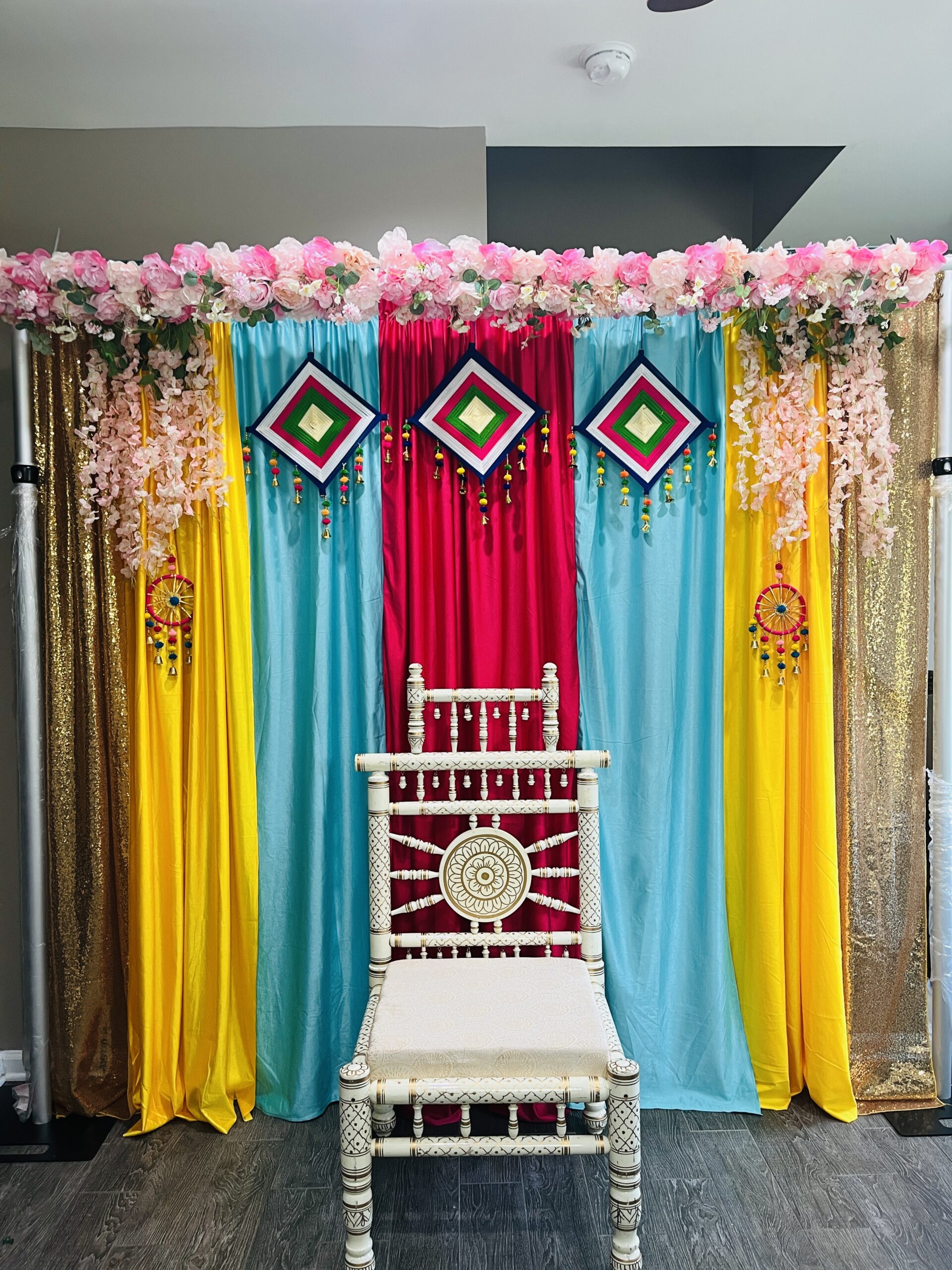 Housewarming, photo backdrop,mehndi,haldi decor, event rentals, decor rentals, Decor near me